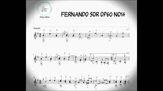 Gitar Nota Fernando Sor  OP60 No14 Klasik Gitar Notaları