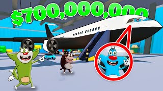 Roblox Oggy Own A New Mega Airplane In Mega Jet Tycoon With Jack