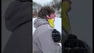 Dummy Jumps a Snow Ramp on a Sled Pulled by a RZR