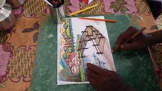 Drawing and Painting in Tamil Video.Pencil colouring finished Video.