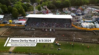 Ozaukee County Fair 2024 Saturday Demo Derby Heat 2