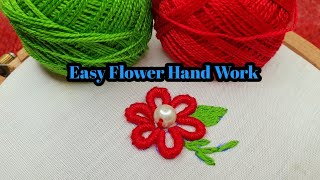 hand embroidery easy hand work flower design trick