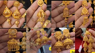 gold earrings jhumka design/gold jhumka earrings designs new model 2024/10 gram gold earrings design