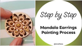 Step by Step Dotting Mandala Earrings | #Relaxing Dot Painting Tutorial for Beginners by @evartesa