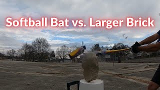 Softball bat vs. larger brick (BAT VS. RANDOM OBJECTS)