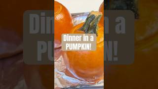 The only way to celebrate fall: Dinner in a Pumpkin! #pumpkin #fall #shorts #recipe #food #dinner