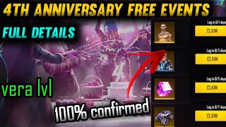 4th Anniversary All Free Rewards || Free Fire 4th Anniversary Full Details Tamil ||