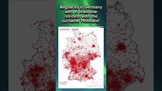 All places in Germany with at least one resident with the surname 'Hofmann' #shorts #mapping #like