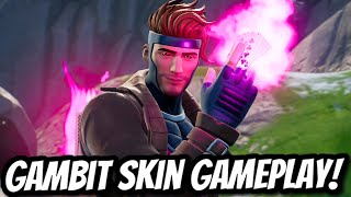 *NEW* GAMBIT SKIN + SUIT SURFER GLIDER GAMEPLAY! - Fortnite X-Men Bundle