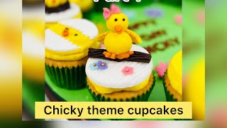 Cute Chick 🐥 theme cupcakes for fiancé’s birthday