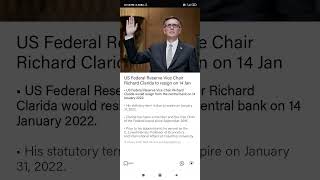 US Federal Reserve Vice Chair Richard Clarida to resign on January 14