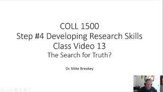 COLL 1500 Class Video 13