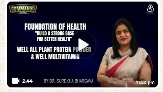 FOUNDATION OF HEALTH"BUILD A STRONG BASE FOR BETTER HEALTH"WELL ALL PLANT PROTEIN Noni MULTIVITAMIN