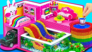 Make Dream 2-Story Rabbit House with 2 Water Slide and Rainbow Well for Pet ❤️ DIY Miniature House