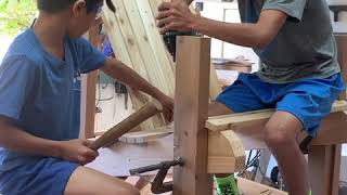 Adirondack chair build by twin 10 year olds