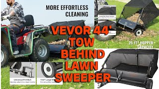 Vevor 44' Tow Behind Lawn Sweeper Unboxing & Review