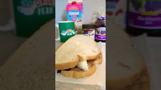 Smash or pass? Lol sourdough bread, blueberry jam, natural peanut butter, almond butter, banana milk