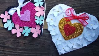 DIY ❤️ beautiful card in the form of a heart #craft #paper #flower #decoration #card