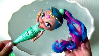 Mermaids Shimmer and Shine Pool Party with Barbie Swimming Underwater Magic Color Changing Dolls