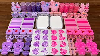 PURPLE vs PINK  I Mixing Random into Glossy Slime I Satisfying Slime #828