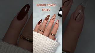 Simple brown tones art nails #shorts #nailart #fyp