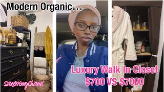 MODERN ORGANIC LUXURY WALK IN CLOSET | $700 VS $7000 MAKEOVER