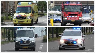 Politie DJI Brandweer en Ambulances met spoed in Nijmegen