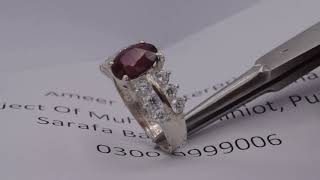 AAE 1134 African Ruby (Yaqoot) 925 Chandi Ring