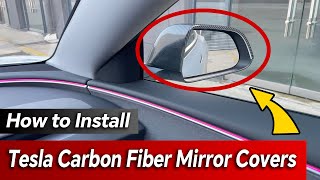 Tesla Model 3 & Y Side View Mirror Carbon Fiber Covers