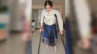 Polio Short Legged Lady Walking Inside House | Woman with Disability