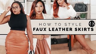 How to Style Faux Leather Skirts