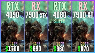 RTX 4090 vs RX 7900 XTX vs RTX 4080 SUPER vs RX 7900 XT - Tested in 25 Games