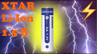 Супер батарейка литий ионная 1.5 В AA XTAR. Литиевая супер батарейка li ion 1.5 V AA