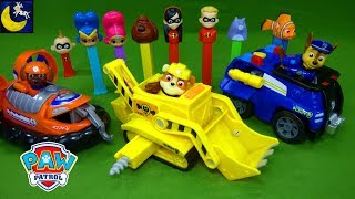 NEW Paw Patrol Transforming Vehicles LOTS of Toys Wiggly Worm Brings Wrong Toys Pez Candy Disney Toy