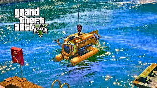 GTA V - Stealing a (Submarine) To Investigate a Military Cargo Ship