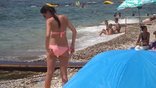 Beach in Budva Montenegro. (Пляж в Будве Черногория.)