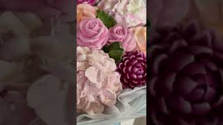 Ступенчатое окрашивание хризантем🌸🔥💐 Зефирный букет💐