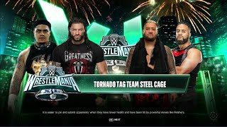 Solo Sikoa & Jacob Fatu Vs Roman Reigns & Zilla Fatu - Steel Cage Match | WWE 2k24