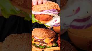 Spicy 🌶 Crispy Cheesy Burgers 🍔 with Fried Chicken 🍗 #shorts :)#foryou #viralshorts #trending #fyp