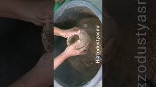 Gritty sand cement asmr crumbling water