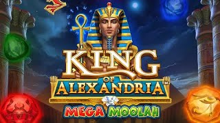 King of Alexandria Mega Moolah slot by Neon Valley Studios | Gameplay + Respin + Jackpot Feature