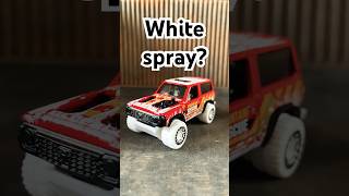 Why is this Hot Wheels car covered in white spray? #hotwheels