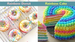 2 Resep Tema Rainbow - Resep Rainbow Donut dan Resep Rainbow Cake cara memasak