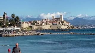 One Minute Tours: Antibes, France. View of Old Town from Juan les Pins