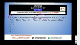 IITJAM STATISTICS // POISSON DISTRIBUTION // QUESTION OF THE DAY