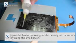 Mobile phone lcd repair-remove Polarizing film with Soldering iron and remove glue for HUAWEI MATE 7