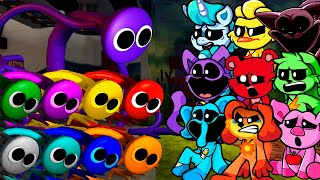 Smiling Critters All Phases Vs Purple Rainbow Friends All Phases | Friday Night Funkin Mod Roblox