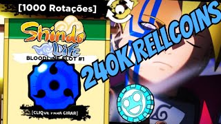 NOVOS CÓDIGOS 1000 SPINS e 240K RELL COINS!! UPDATE 240 no SHINDO LIFE ( FREE GAMEPASS ) Bronzer_BR