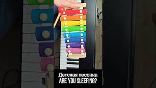 Простая мелодия на ксилофоне 🎶 Are You Sleeping?🛌🧸 #пианино #обучениефортепиано #shorts #forkids