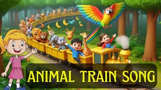 Animal Train Song | Ride Ride on the Animal Train | Train journey song for kids | TRAIN YOUR BRAIN